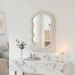 Wandspiegel Brummen rechthoekig 80x60 cm wit [en.casa], Huis en Inrichting, Woonaccessoires | Spiegels, Verzenden, Nieuw