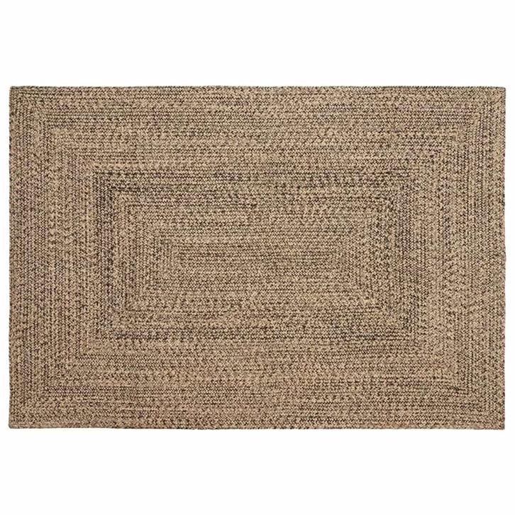 vidaXL Tapijt Naturel en zwart 120 x 170 cm Jute, Huis en Inrichting, Stoffering | Tapijten en Kleden, Bruin, Nieuw, Verzenden