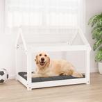 vidaXL Hondenbed 81x60x70 cm massief grenenhout wit, Dieren en Toebehoren, Verzenden, Nieuw