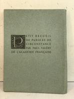 Paul Valéry / Louis Jou - Petit recueil de paroles de