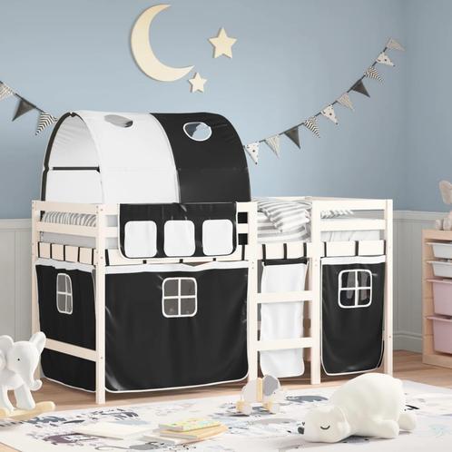 vidaXL Kinderhoogslaper met tunnel 80x200 cm grenenhout wit, Huis en Inrichting, Slaapkamer | Bedden, 80 cm, 200 cm, Wit, Eenpersoons