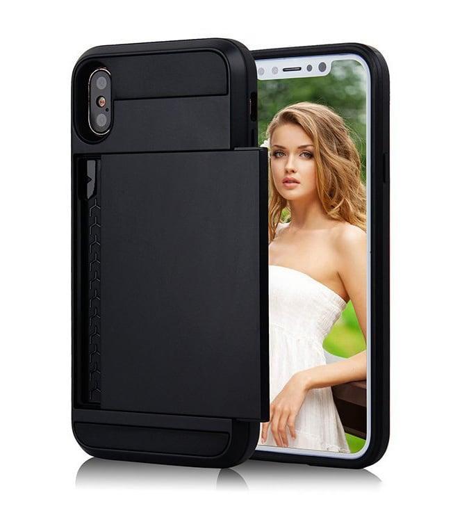 iPhone Xs Max Slide Armor Hoesje Met Pashouder, Telecommunicatie, Mobiele telefoons | Hoesjes en Frontjes | Apple iPhone, Nieuw