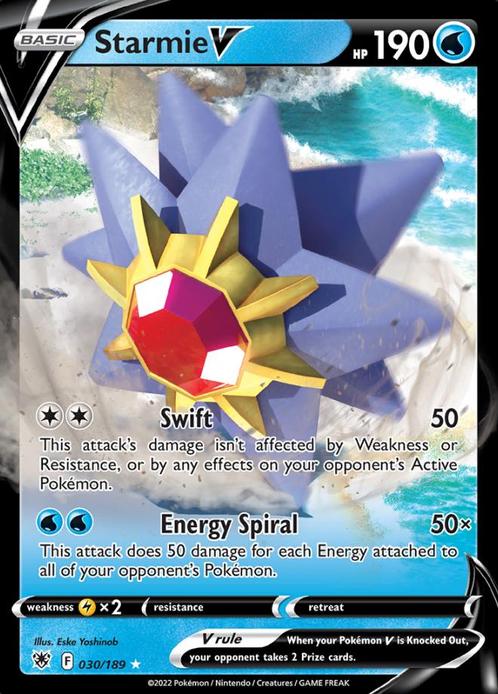 Starmie V 030/189 Astral Radiance, Hobby en Vrije tijd, Verzamelkaartspellen | Pokémon, Losse kaart, Nieuw, Foil, Ophalen of Verzenden