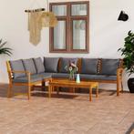 vidaXL 5-delige Loungeset met kussens massief acaciahout, Tuin en Terras, Tuinsets en Loungesets, Verzenden, Nieuw, Hardhout, Loungeset