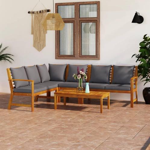 vidaXL 5-delige Loungeset met kussens massief acaciahout, Tuin en Terras, Tuinsets en Loungesets, Loungeset, Nieuw, Hardhout, Verzenden