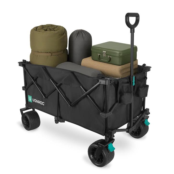 Bolderkar XL – opvouwbaar - 80kg – 200l | Zwart, Caravans en Kamperen, Bolderkarren, Nieuw, Verzenden