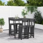 vidaXL 5-delige Tuinbarset massief grenenhout grijs, Tuin en Terras, Tuinsets en Loungesets, Verzenden, Nieuw, 5 zitplaatsen