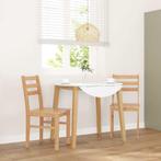 vidaXL Eetkamerstoelen 2 st massief hout rubber, Verzenden, Nieuw, Bruin