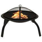 vidaXL Vuurschaal en barbecue 2-in-1 met pook 56x56x49 cm, Verzenden, Nieuw