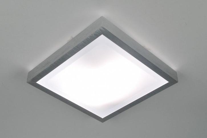 Rietveld Plafondlampen - Wit, Aluminium - Geschuurd Aluminiu, Huis en Inrichting, Lampen | Plafondlampen, Verzenden