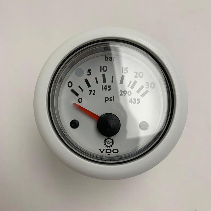 Bieden: VDO 30BAR pressure gauge OIL pressure white N02 124, Watersport en Boten, Bootonderdelen, Motor en Techniek, Nieuw, Zeilboot of Motorboot