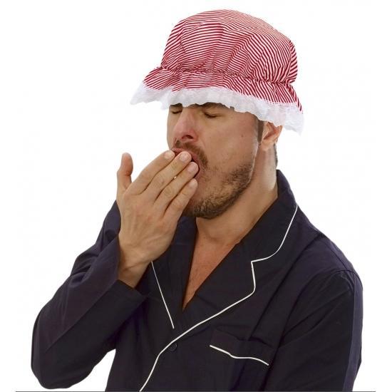 Slaapmutsen rood/wit voor volwassenen - Slaapmutsen, Hobby en Vrije tijd, Feestartikelen, Ophalen of Verzenden