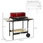 TRUUSK Houtskoolgrill Van Metaal BBQ Smoker Met Wielen, In H, Tuin en Terras, Houtskoolbarbecues, Verzenden, Nieuw, TRUUSK