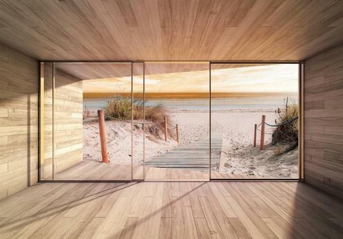 Strand fotobehang 3D Strandpad, Fotobehang4you, Huis en Inrichting, Stoffering | Behang, Verzenden