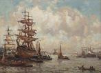 Evert Moll (1878 - 1955) - Rotterdams havengezicht met