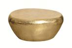 Salontafel steen 75cm hammer hamerslag effect goud - 44852, Huis en Inrichting, Tafels | Salontafels, Ophalen of Verzenden, Nieuw