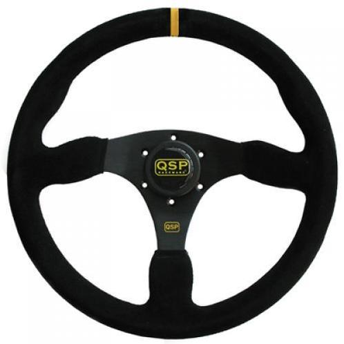 QSP Sportstuur Suede Flat (Vlak) Zwart B5611, Auto diversen, Autosport-onderdelen, Nieuw