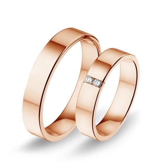 Actie trouwringen in 8/14/18 karaat roségoud per paar van..., Sieraden, Tassen en Uiterlijk, Ringen, Verzenden
