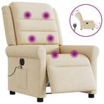 vidaXL Massagestoel elektrisch verstelbaar stof crèmekleurig, Huis en Inrichting, Fauteuils, Verzenden, Nieuw
