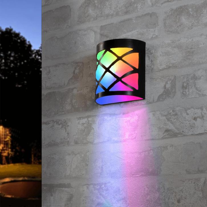 RGB Multicolor Solar wandlamp China, Tuin en Terras, Buitenverlichting, Led, Minder dan 50 watt, Nieuw, Kunststof, Overige typen