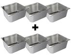GGM Gastro | (6 stuks) RVS GN bak 2/1 - Hoogte: |, Verzenden