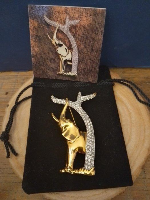 Swarovski - Beeldje - Broche olifant limited edition -, Antiek en Kunst, Curiosa en Brocante