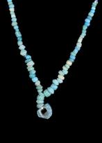 Oud-Romeins Lichtblauw glas Kralen ketting (Zonder, Antiek en Kunst