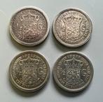 Nederland. Wilhelmina. 1/2 gulden 1910, 1912, 1913 en 1919, Postzegels en Munten, Munten | Nederland