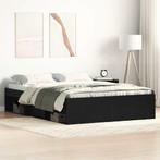 vidaXL Bedframe zonder matras 140x190 cm bewerkt hout zwart, Huis en Inrichting, Slaapkamer | Bedden, Bruin, Verzenden, Hout, Nieuw