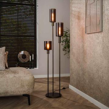 Vloerlamp Glas - Nieuw - Smoke - Brons - Direct Leverbaar beschikbaar voor biedingen