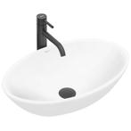 REA Ovale opzetwastafel - Keramiek - Glans wit - 53x33x15..., Ophalen of Verzenden, Nieuw