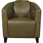 Leren fauteuil Press - Granada Moss (olijf/groen) - Poten, Nieuw, Ophalen of Verzenden, Eigentijds, Klassiek, Retro, Romantisch, Vintage