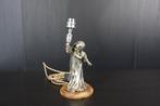 Lamp - Jugendstil verzilverde lamp met een jongen die een