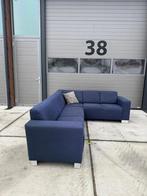 Gave grote hoekbank kleur donkerblauw, Huis en Inrichting, Banken | Bankstellen, 250 tot 300 cm, Hoekbank, 75 tot 100 cm, Zo goed als nieuw