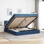 vidaXL Ottoman bed met matras en LEDs 160x200cm stof blauw, Huis en Inrichting, 200 cm, Stof, 160 cm, Verzenden