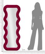 WANDSPIEGEL EMILY VELVET FUCHSIA CM 60X6X160 ( AFMETING, Huis en Inrichting, Woonaccessoires | Spiegels, Ophalen of Verzenden