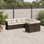 vidaXL 8-delige Loungeset met kussens poly rattan bruin, Tuin en Terras, Nieuw, 8 zitplaatsen, Loungeset, Verzenden