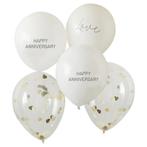 Ballonnen Happy Anniversary 30cm 5st, Hobby en Vrije tijd, Feestartikelen, Verzenden, Nieuw