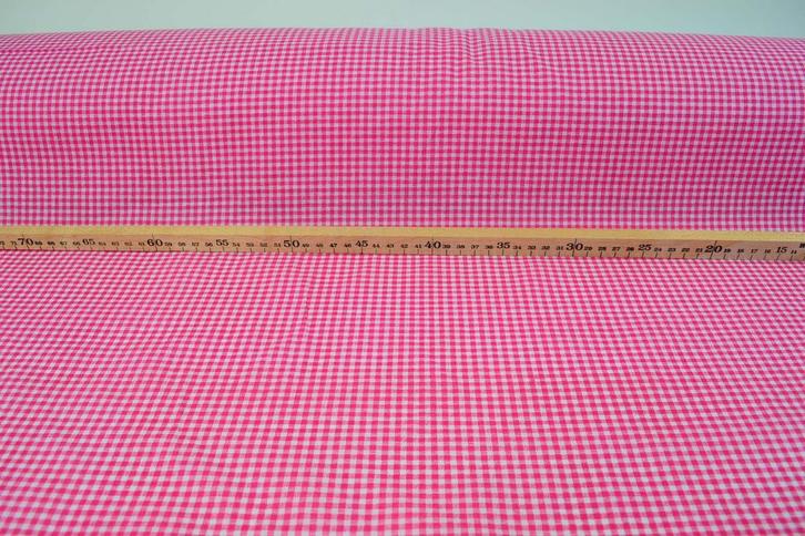 Boerenbont Ruitjes 0.3 CM Fuchsia, Hobby en Vrije tijd, Stoffen en Lappen