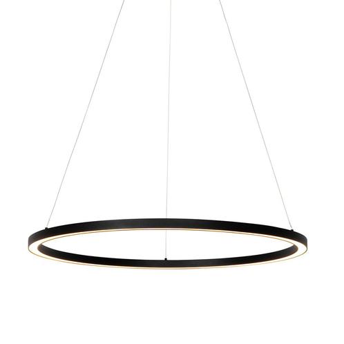 Hanglamp zwart 80 cm incl. LED 3-staps dimbaar - Girello, Huis en Inrichting, Lampen | Hanglampen, Nieuw, Overige materialen, 75 cm of meer