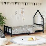 vidaXL Kinderbedframe 90x200 cm massief grenenhout zwart, Verzenden, Nieuw