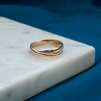 Tricolor gouden trinity ring (witgoud, roségoud), Sieraden, Tassen en Uiterlijk, Ringen, Gebruikt, Overige kleuren, Ophalen of Verzenden