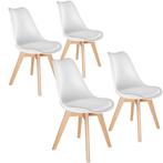 Eetkamerstoelen Frederikke - wit/wit, Set van 4, Verzenden, Nieuw