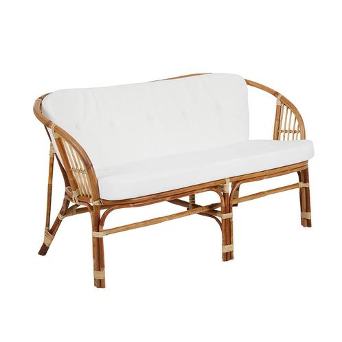 *WOONWINKEL* Brafab Astrakan Rotan Tuinbank Met Witte Kussen, Tuin en Terras, Tuinsets en Loungesets, Nieuw, Rotan, Verzenden