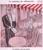 Spotprent over de miljoenen-nota in 1933 (lijst optie), Antiek en Kunst, Kunst | Litho's en Zeefdrukken, Verzenden