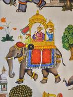 Exclusieve Indiase stof - 300x280cm - Olifanten artistiek, Antiek en Kunst, Antiek | Kleden en Textiel