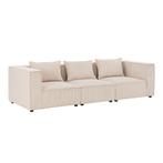 Modulaire Bank / Zitbank Domas M - Beige - Corduroy bekledin, Huis en Inrichting, Banken | Bankstellen, Verzenden, Nieuw