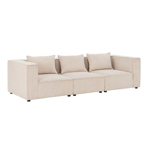 Modulaire Bank / Zitbank Domas M - Beige - Corduroy bekledin, Huis en Inrichting, Banken | Bankstellen, Nieuw, Verzenden