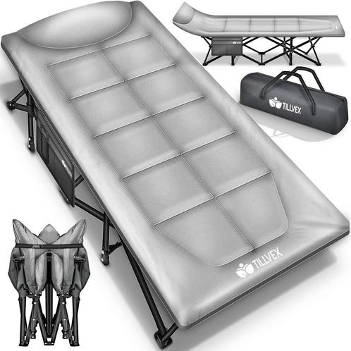 tillvex® Campingbed, inklapbaar, met draagtas tot 200 kg, ex, Caravans en Kamperen, Tentaccessoires, Nieuw, Verzenden