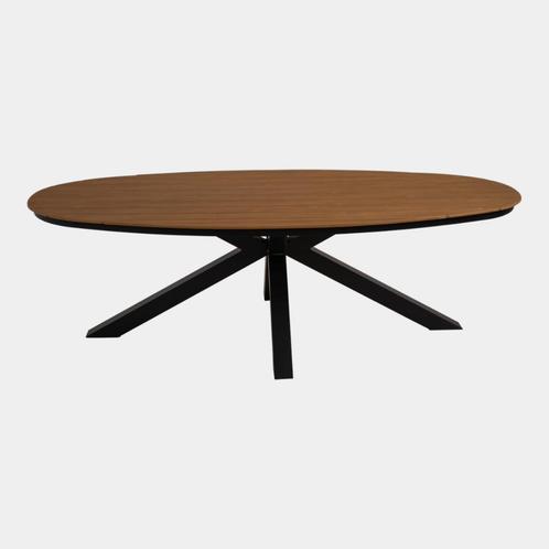 Arezzo tuintafel ovaal polywood teaklook 240x110 cm, Huis en Inrichting, Stoelen, Nieuw, Ophalen of Verzenden
